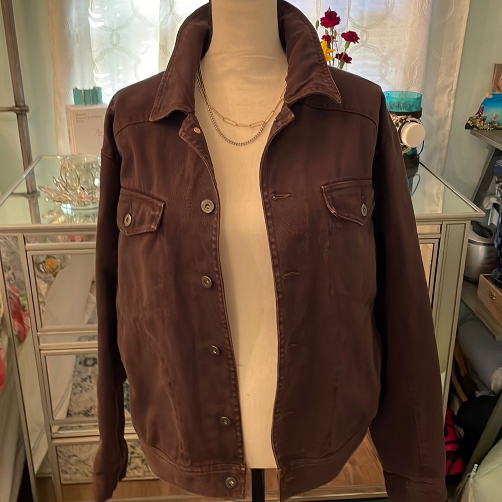 🔥Vintage (00s) Sundance med. weight trucker jacket in chocolate brown. Pristine
